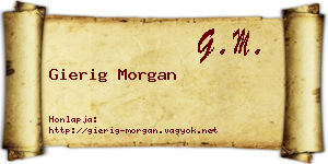 Gierig Morgan névjegykártya